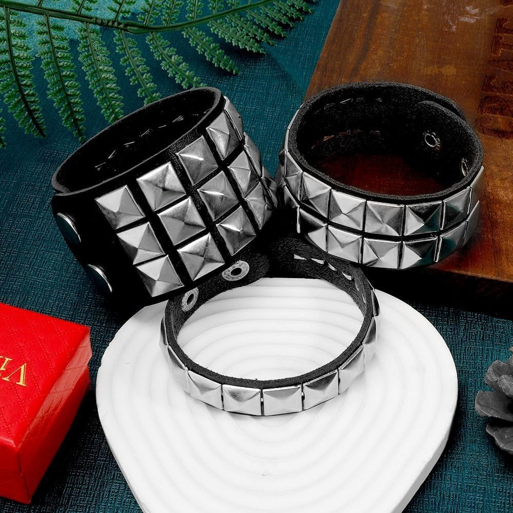Studded Leather Bracelet for Men & Women - Punk, Gothic & Grunge Accessories