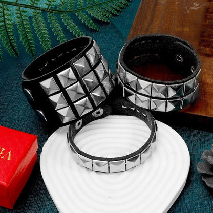 Studded Leather Bracelet for Men & Women - Punk, Gothic & Grunge Accessories