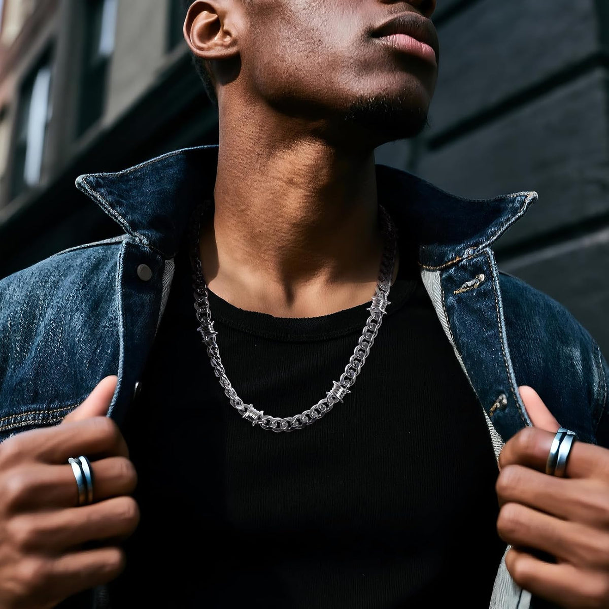 Stainless Steel Gothic Y2K Punk Rock Emo Biker Pendant Necklace | Cosplay Vintage Viking Alt Edgy Fashion Charm Necklace Jewelry for Men Women Active Daily Wear