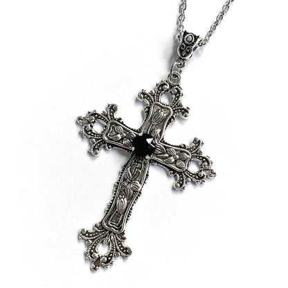 Vintage Crosses Pendant Necklace Goth Jewelry Accessories Gothic Grunge Chain Y2K Fashion Women Men Necklace