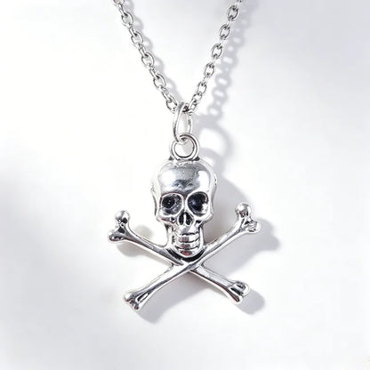 Skull Pendant Necklace for Women Men Vintage Chain Grunge Jewelry Goth Gothic Accessories Choker Y2K Aesthetic Fairy Star