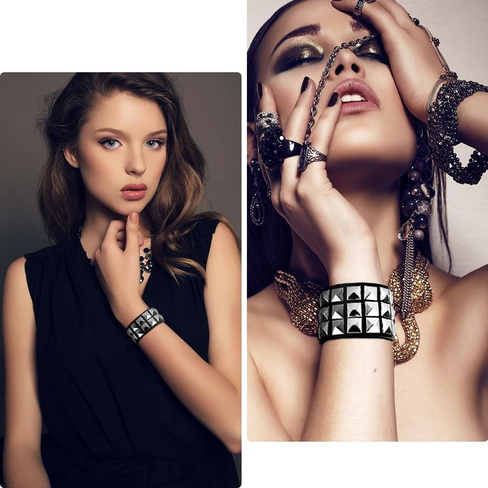 Studded Leather Bracelet for Men & Women - Punk, Gothic & Grunge Accessories
