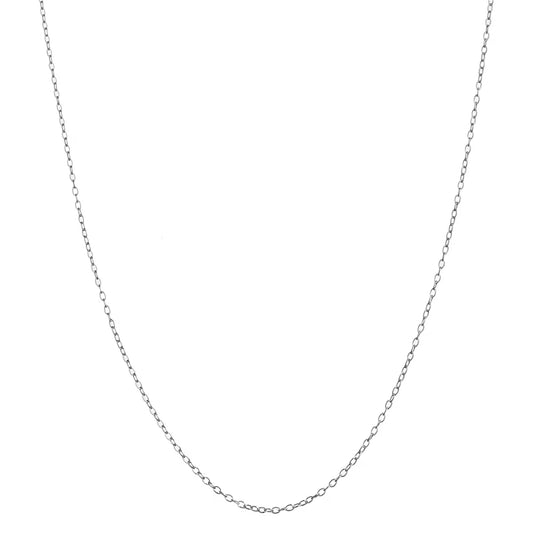 1Mm Thin Italian Sterling Silver Cable Chain Necklace for Women and Men, 16-Inch