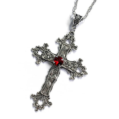 Vintage Crosses Pendant Necklace Goth Jewelry Accessories Gothic Grunge Chain Y2K Fashion Women Men Necklace