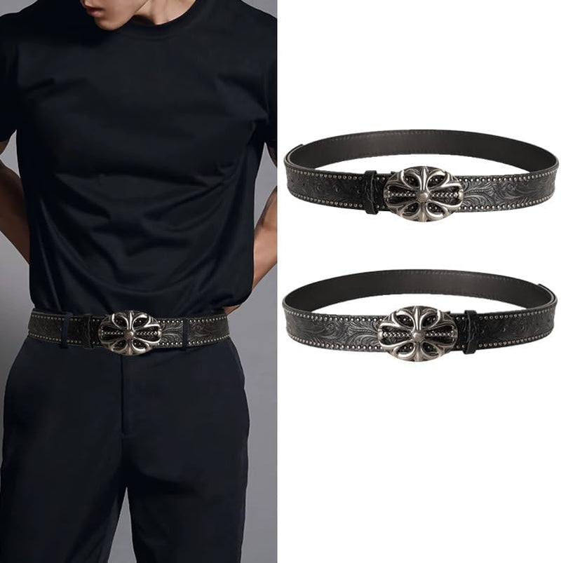 Y2K Belt for Women Men Punk Alt Emo Gothic Grunge Clothes Accessories Vintage Western Cowboy Cowgirl Studded Belt