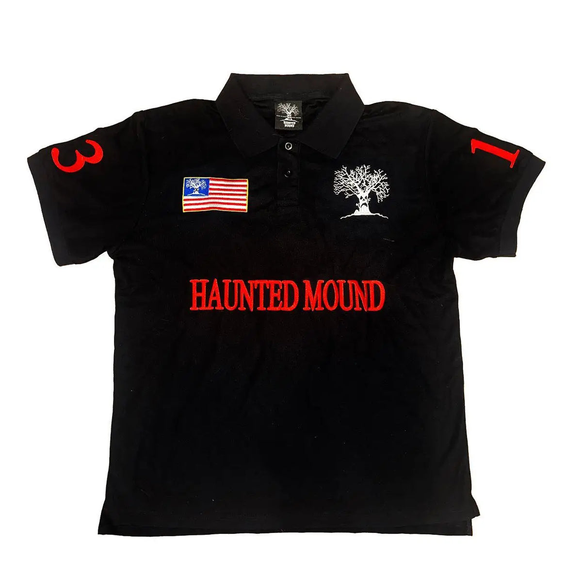 America Y2K Retro Trendy Haunted Mound Polo Shirt Gothic Graphic Embroidery Turndown Collar T Shirts Men Tops Baseball Clothing