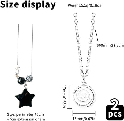 2 Pcs Y2K Accessories Y2K Necklace for Women Star Necklaces Grunge Necklace Grunge Accessories Grunge Jewelry for Women Men