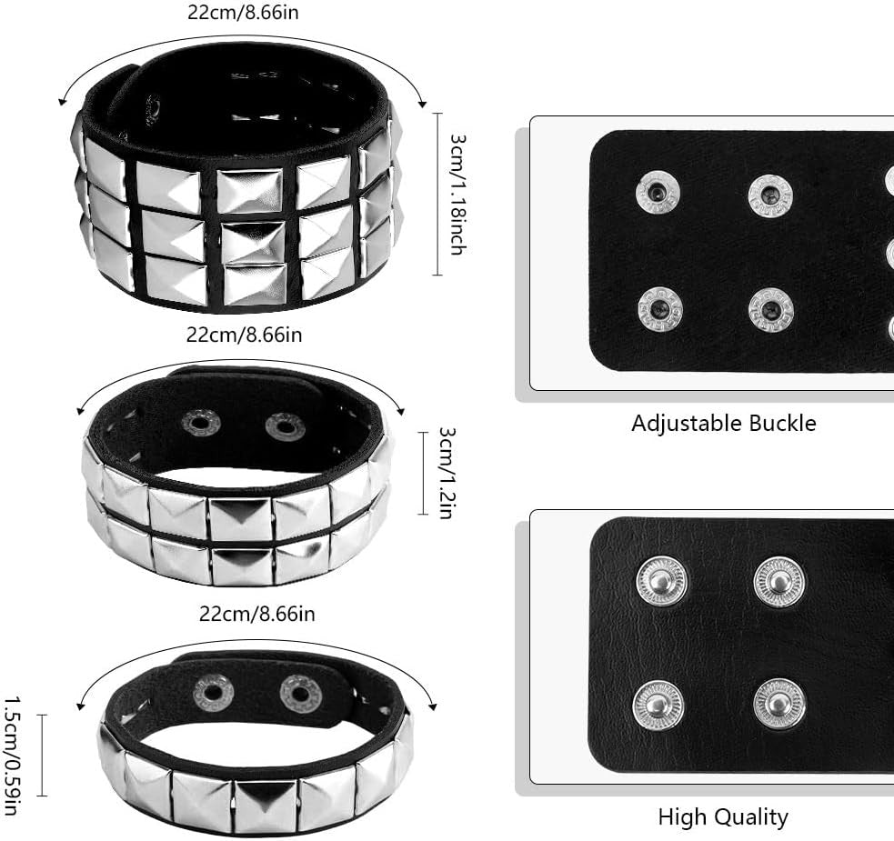 Studded Leather Bracelet for Men & Women - Punk, Gothic & Grunge Accessories