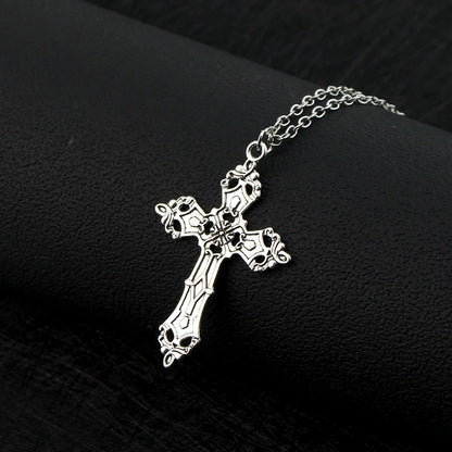 Vintage Crosses Pendant Necklace Goth Jewelry Accessories Gothic Grunge Chain Y2K Fashion Women Men Necklace