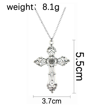 Vintage Crosses Pendant Necklace Goth Jewelry Accessories Gothic Grunge Chain Y2K Fashion Women Men Necklace