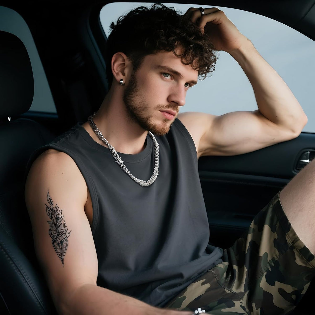 Stainless Steel Gothic Y2K Punk Rock Emo Biker Pendant Necklace | Cosplay Vintage Viking Alt Edgy Fashion Charm Necklace Jewelry for Men Women Active Daily Wear