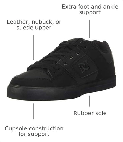 DC Mens Pureskateshoe Skateboarding Shoes