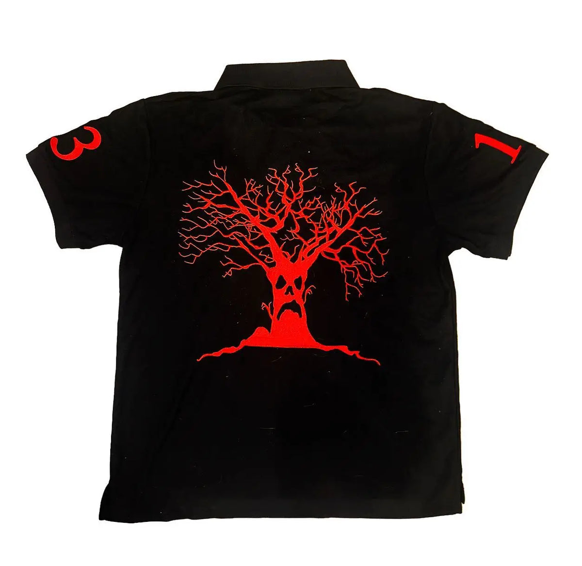 America Y2K Retro Trendy Haunted Mound Polo Shirt Gothic Graphic Embroidery Turndown Collar T Shirts Men Tops Baseball Clothing