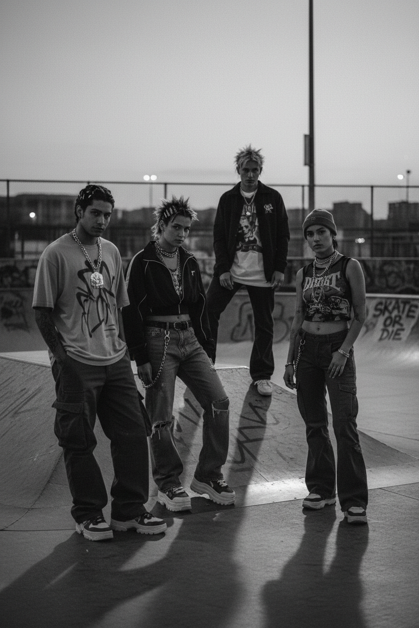 Dark Y2K Skate Crew Portrait