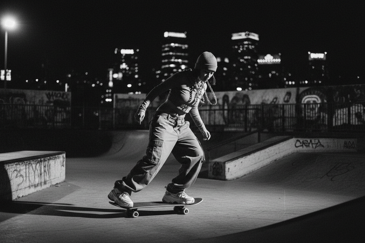 Dark Y2K Skater Woman