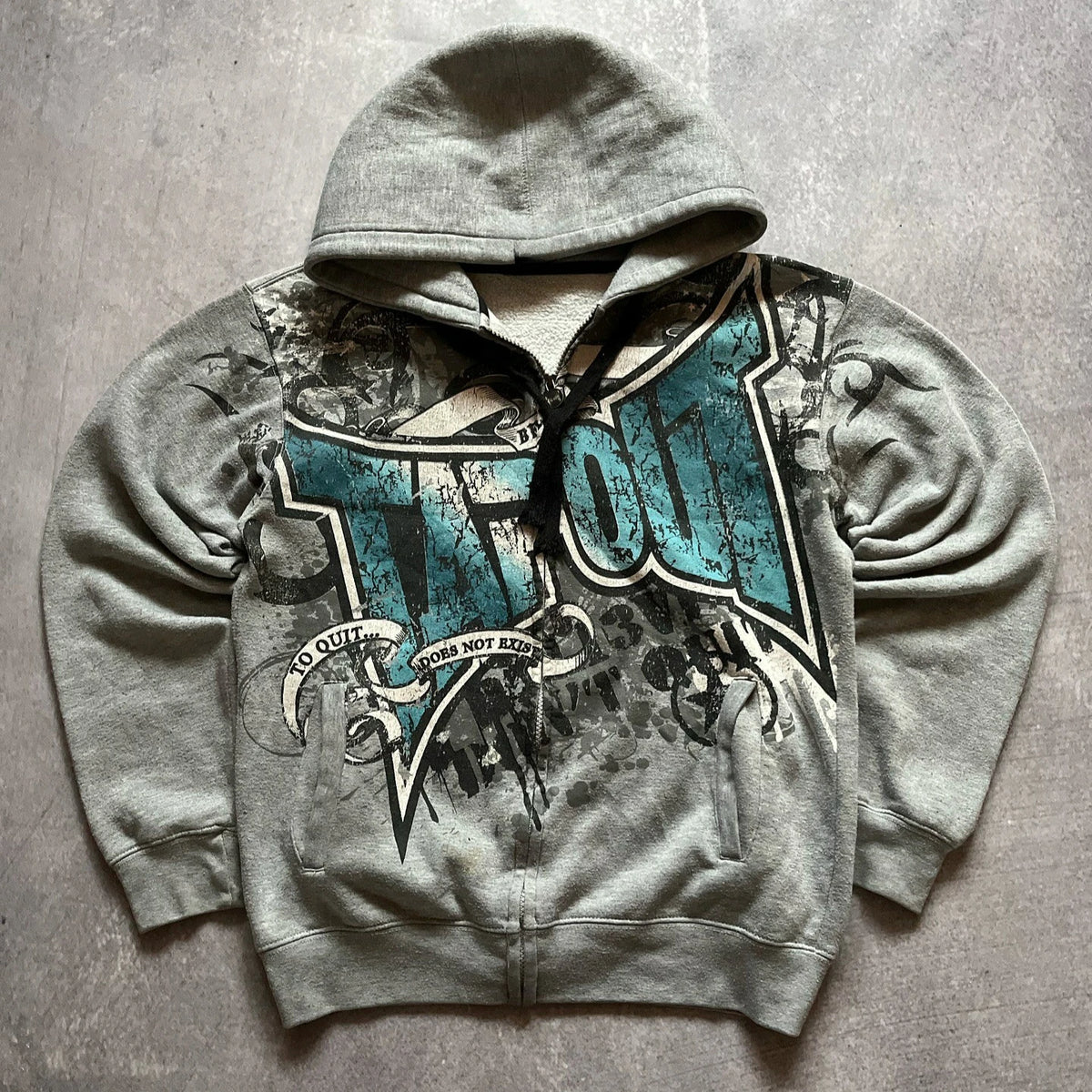 Streetwear Gray Zipper Hoodies Men Women Harajuku Retro Letter Graphic Printed Oversized Sweatshirt Y2K Gothic Autumn Clothing