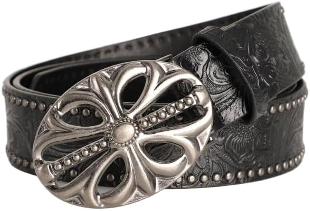 Y2K Belt for Women Men Punk Alt Emo Gothic Grunge Clothes Accessories Vintage Western Cowboy Cowgirl Studded Belt