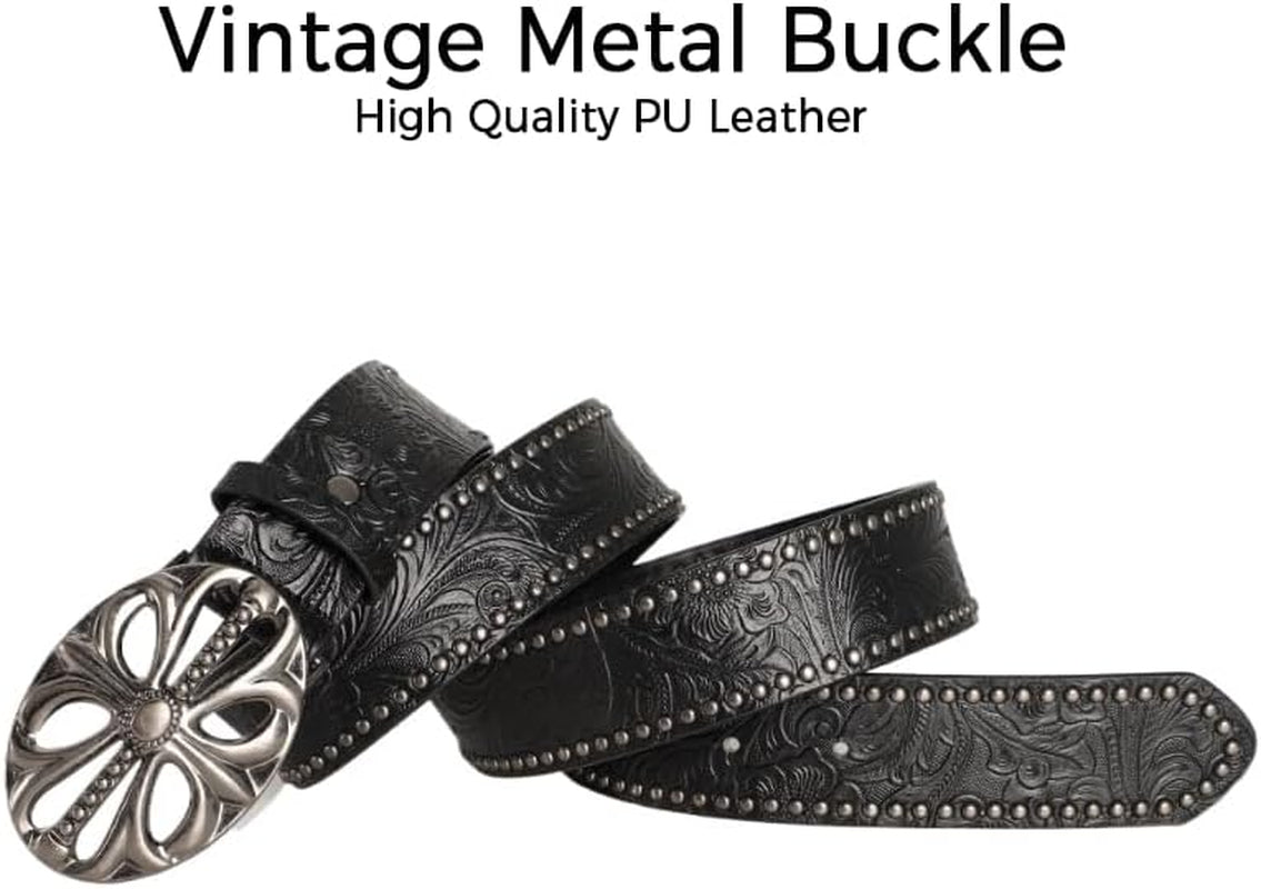 Y2K Belt for Women Men Punk Alt Emo Gothic Grunge Clothes Accessories Vintage Western Cowboy Cowgirl Studded Belt
